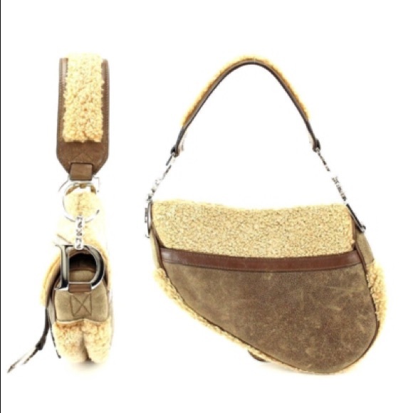 Dior Vintage LIMITED EDITION Tan FUR Saddle Bag - Picture 2 of 3